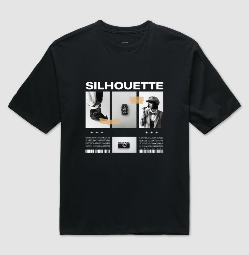 Camiseta Oversized Silhouette Preta