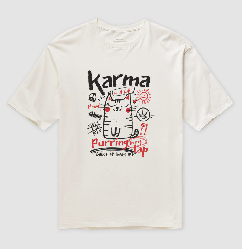 Camiseta Oversized Karma Cat