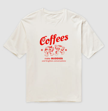 Camiseta Oversized Coffe Make Buddies