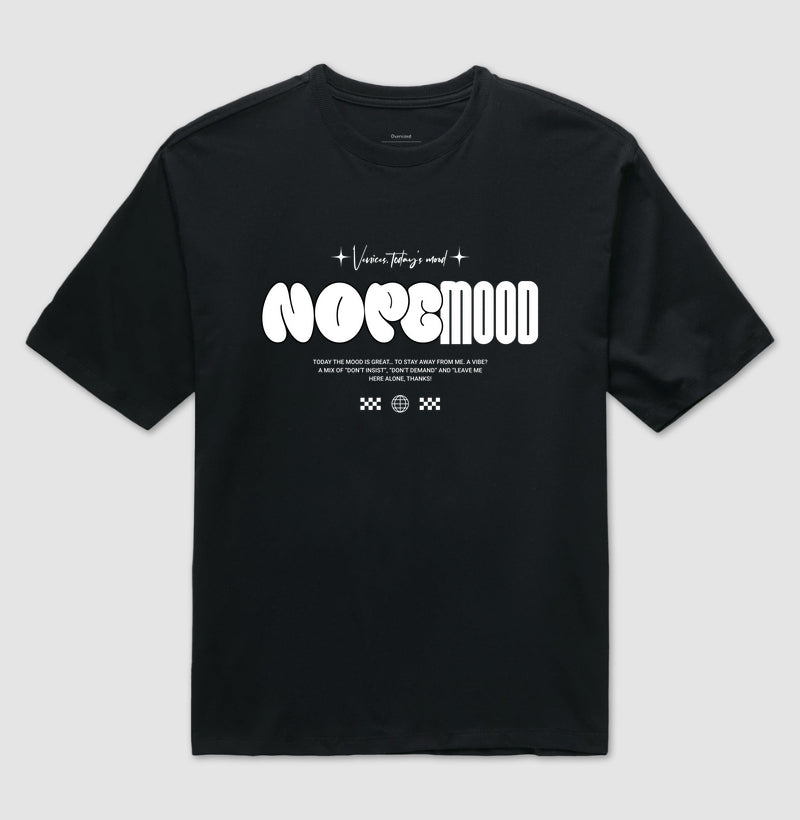 Camiseta Oversized Nope Mood Preta